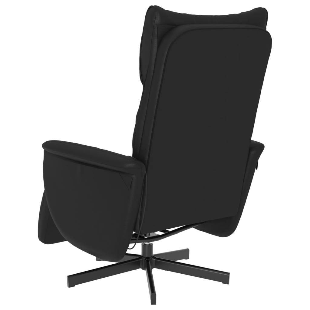 Massage Recliner Chair with Footrest Black Faux Leather