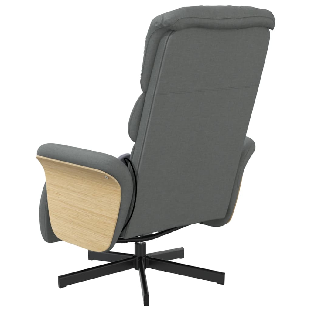 Massage Recliner Chair with Footrest Dark Grey Fabric