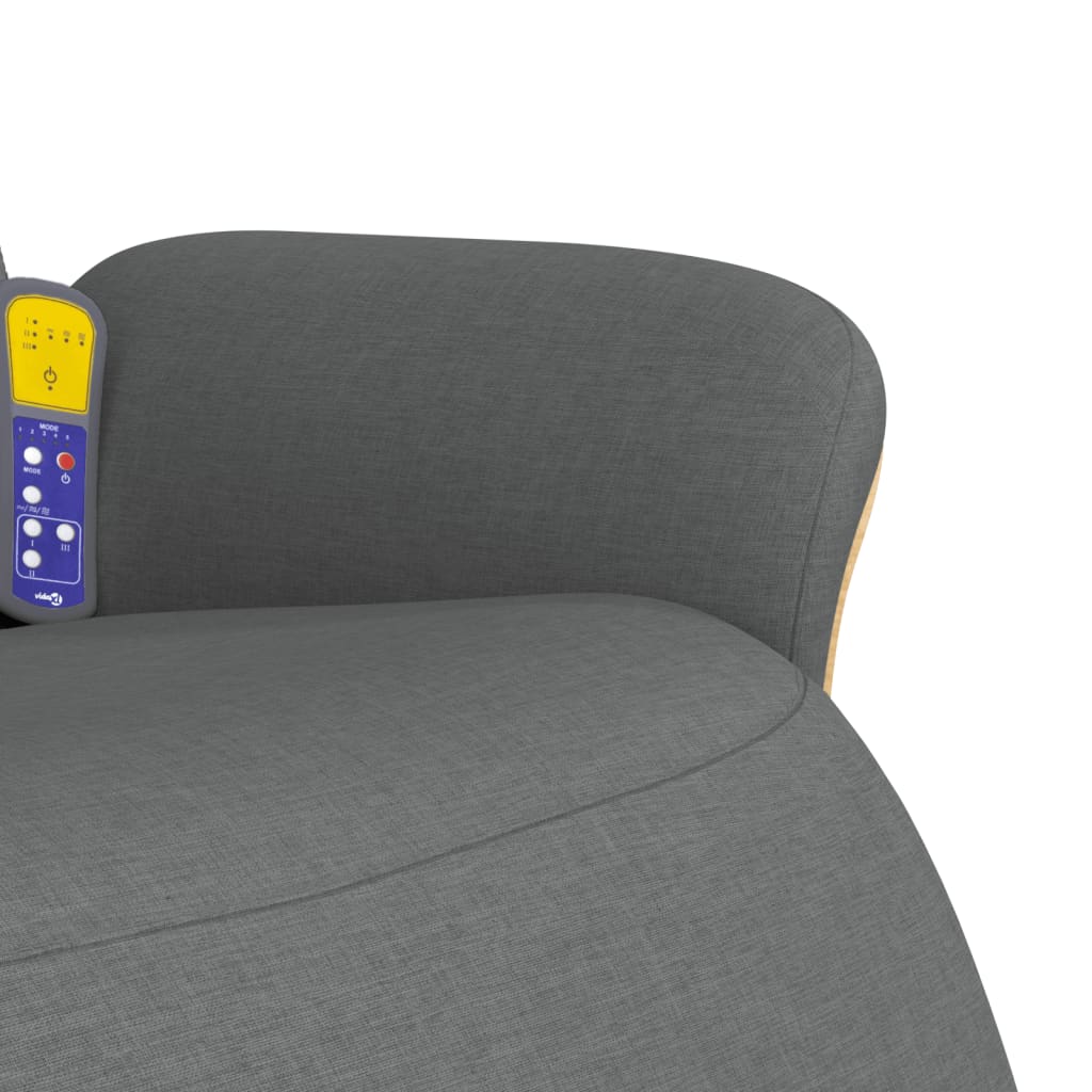 Massage Recliner Chair with Footrest Dark Grey Fabric