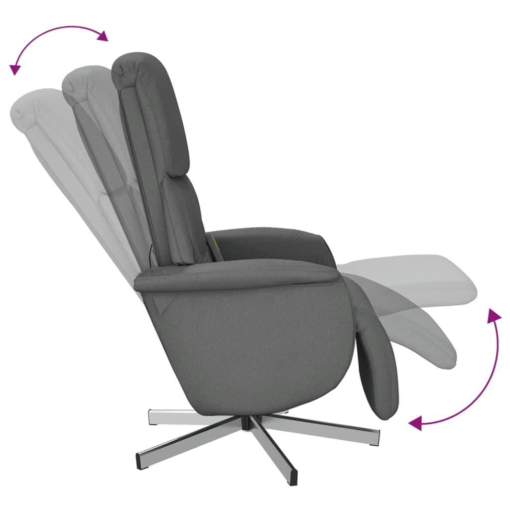 Massage Recliner Chair with Footrest Dark Grey Fabric