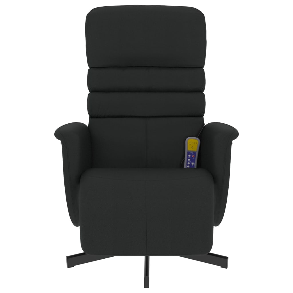 Massage Recliner Chair with Footrest Black Faux Leather