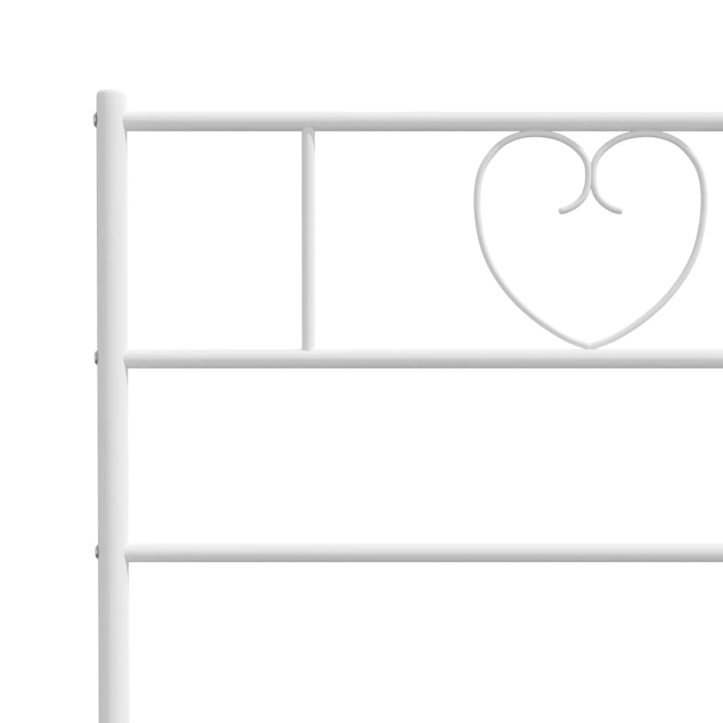 Metal Bed Frame without Mattress with Footboard White 107x203 cm King Single