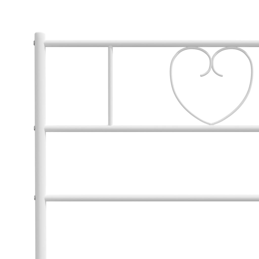 Metal Bed Frame without Mattress with Footboard White 183x203 cm King