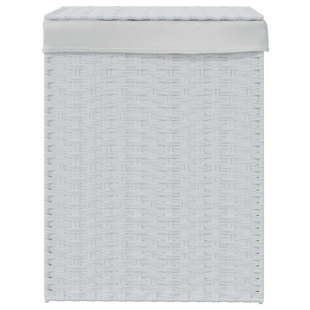 Laundry Basket with Lid White 46x33x60 cm Poly Rattan