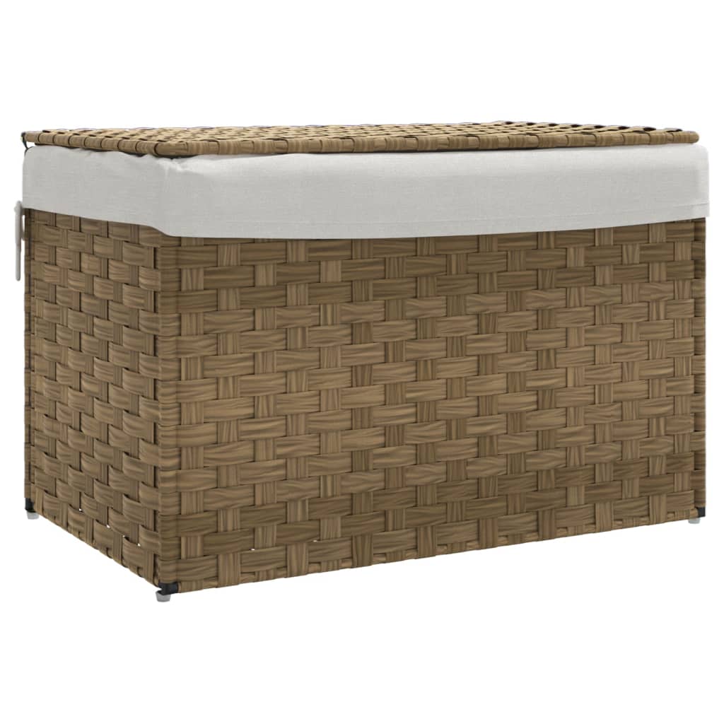 Laundry Basket with Lid 55.5x35x34 cm Poly Rattan