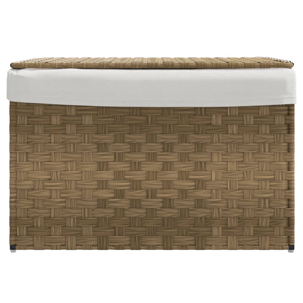 Laundry Basket with Lid 55.5x35x34 cm Poly Rattan