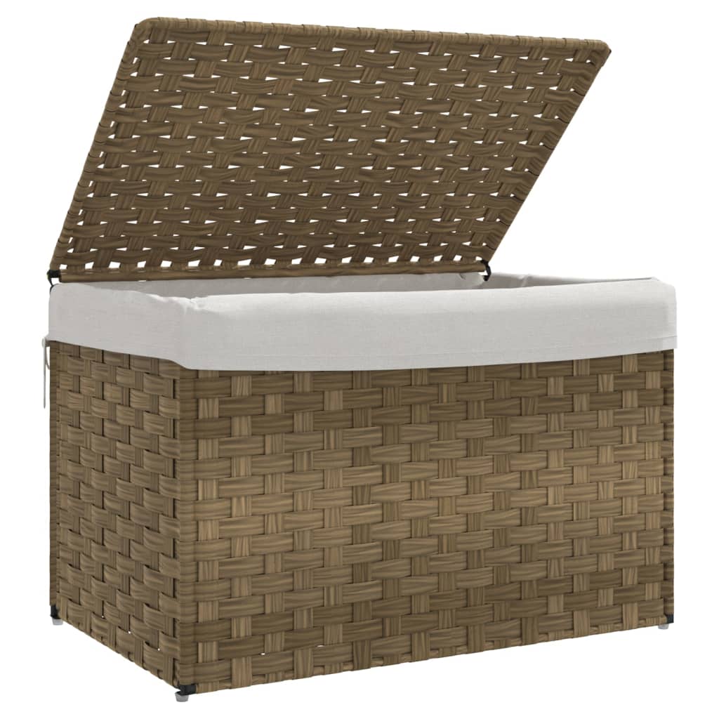 Laundry Basket with Lid 55.5x35x34 cm Poly Rattan