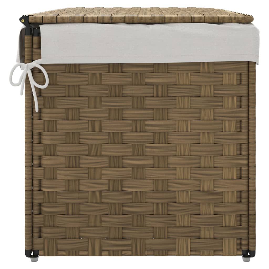 Laundry Basket with Lid 55.5x35x34 cm Poly Rattan