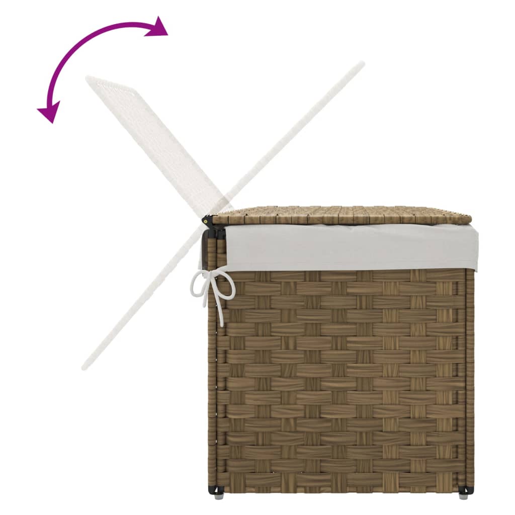 Laundry Basket with Lid 55.5x35x34 cm Poly Rattan