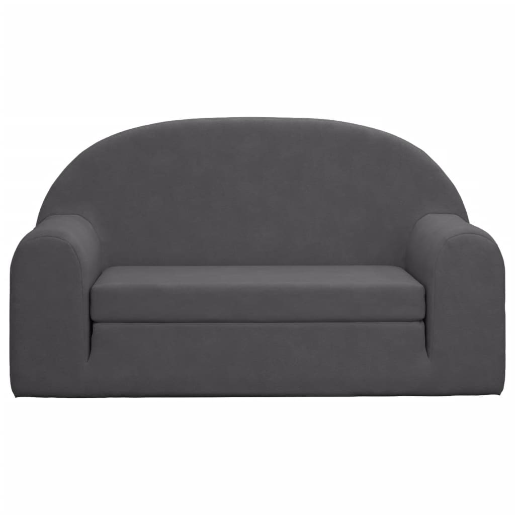 Kids' Sofa Bed 2-Seater Anthracite Soft Plush
