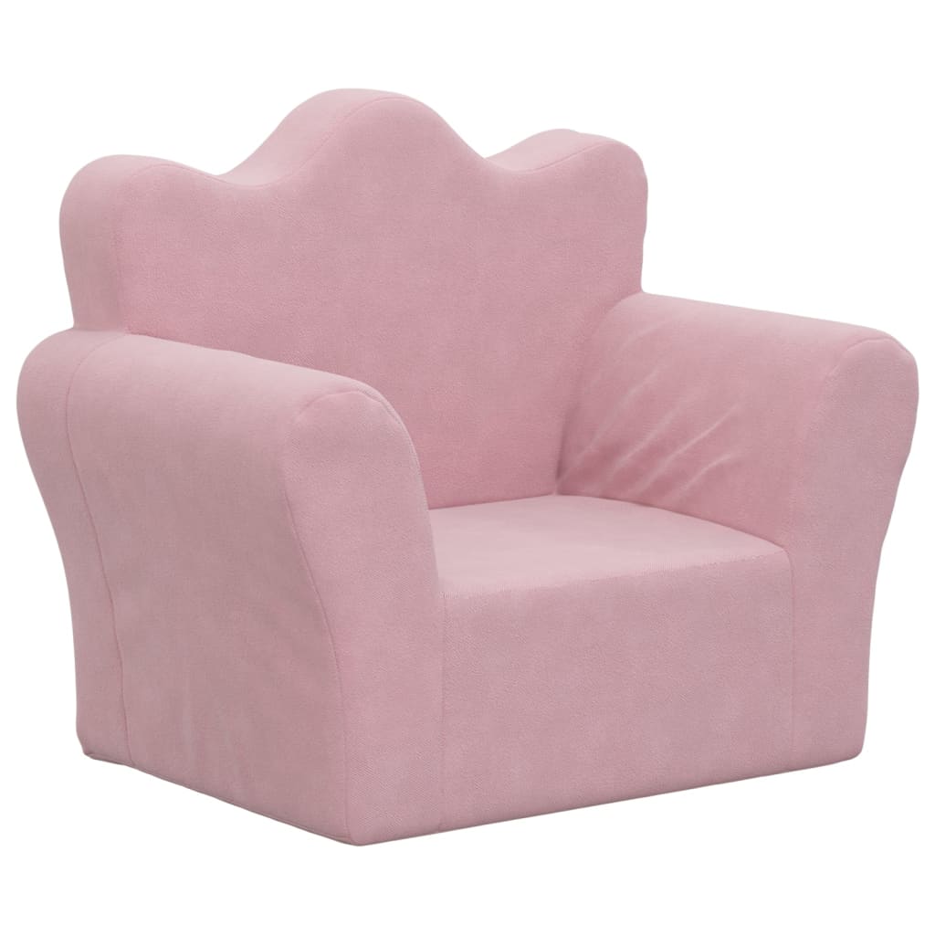 Kids' Sofa Pink Soft Plush
