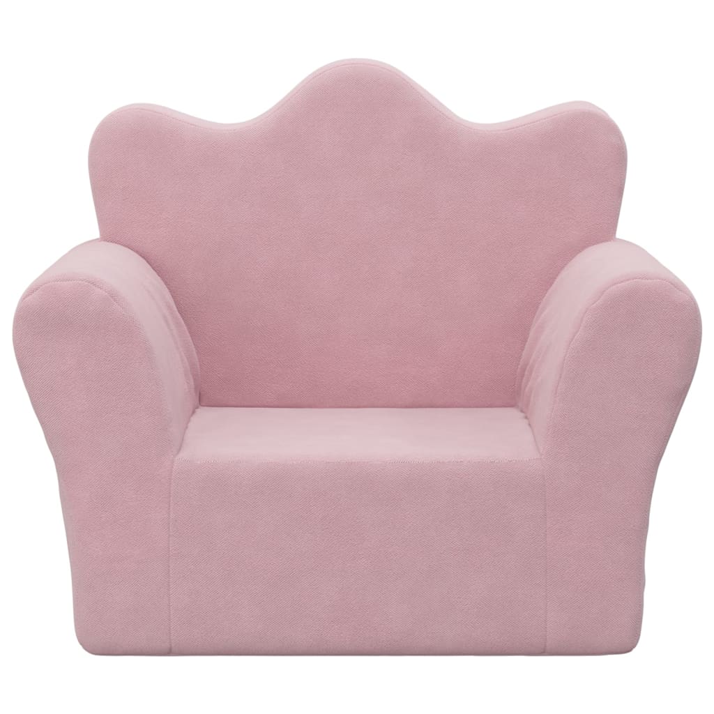 Kids' Sofa Pink Soft Plush