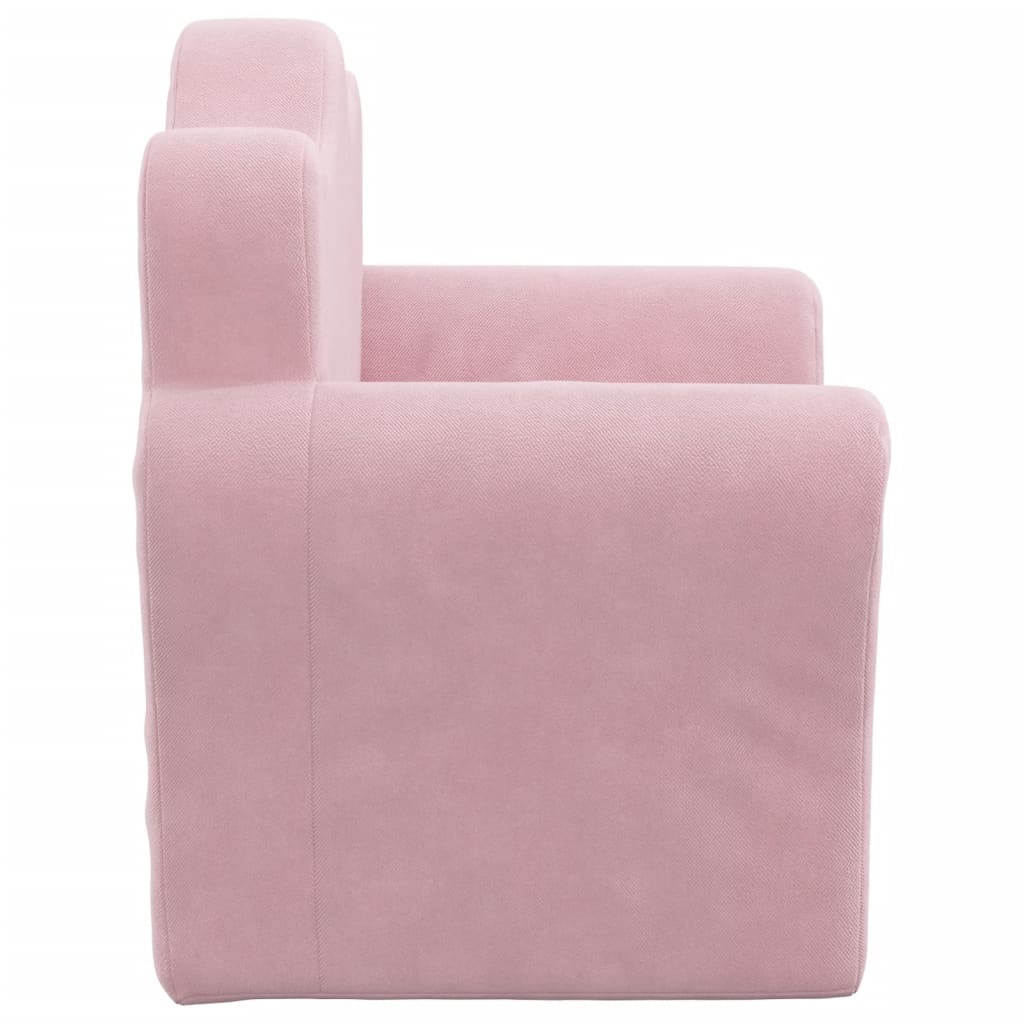 Kids' Sofa Pink Soft Plush