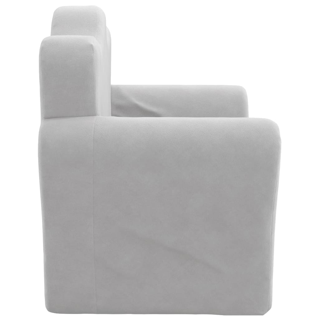 Kids' Sofa Bed Light Grey Soft Plush