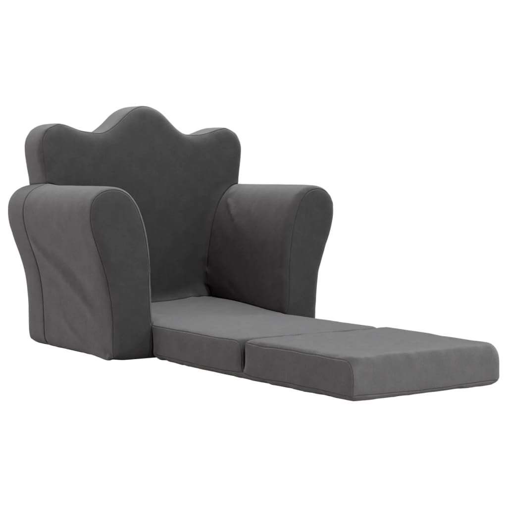 Kids' Sofa Bed Anthracite Soft Plush