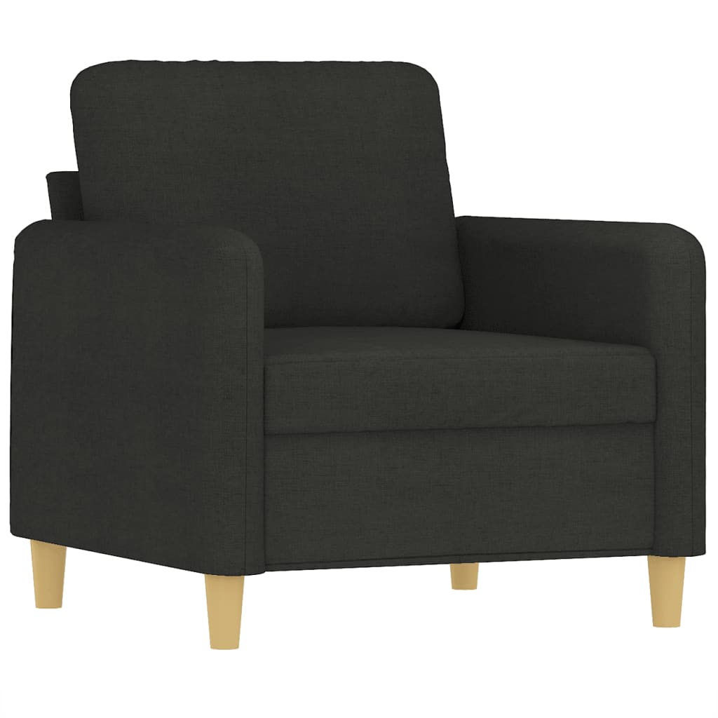 Sofa Chair with Footstool Black 60 cm Fabric