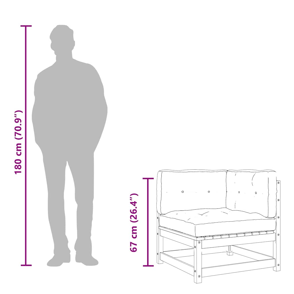 Garden Sofas Corner with Cushions 2 pcs Impregnated Wood Pine