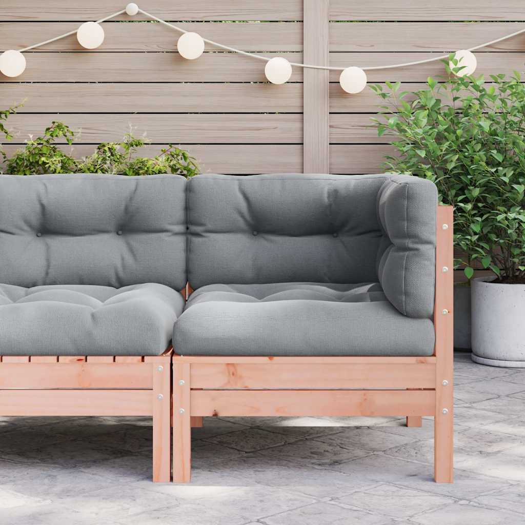 Garden Sofa Corner with Cushions Solid Wood Douglas