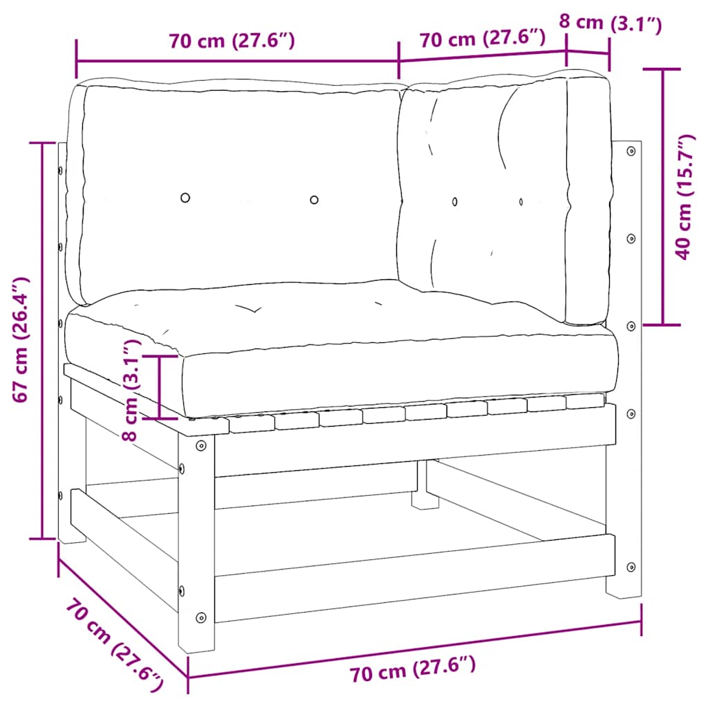 Garden Sofa Corner with Cushions Solid Wood Douglas