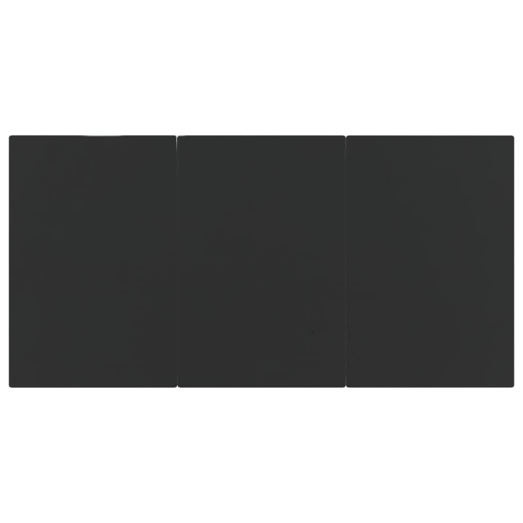 7 Piece Garden Dining Set Black Poly Rattan and Steel