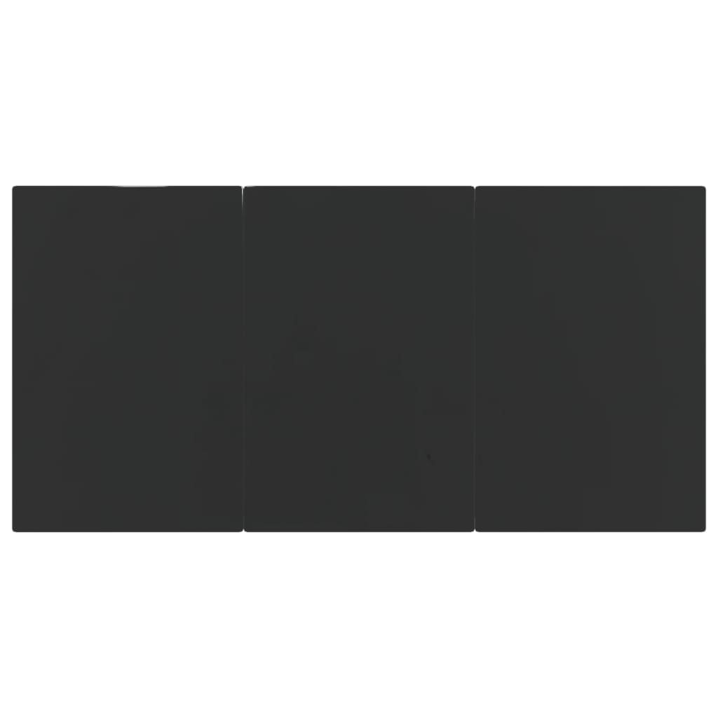 7 Piece Garden Dining Set Black Poly Rattan and Steel