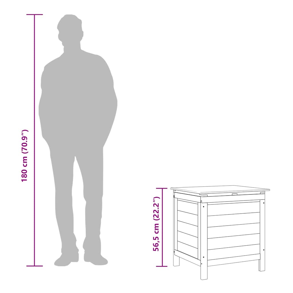 Garden Storage Box White 50x49x56.5 cm Solid Wood Fir