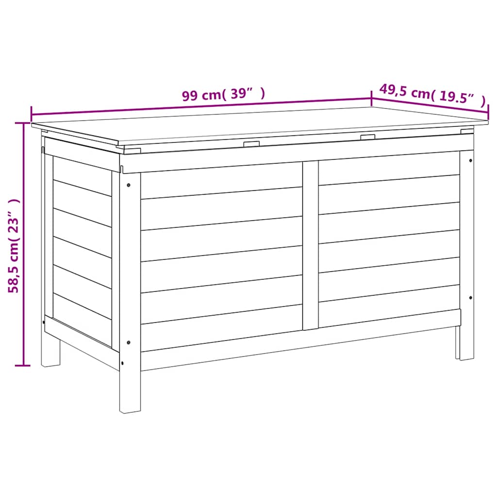 Garden Storage Box White 99x49.5x58.5 cm Solid Wood Fir