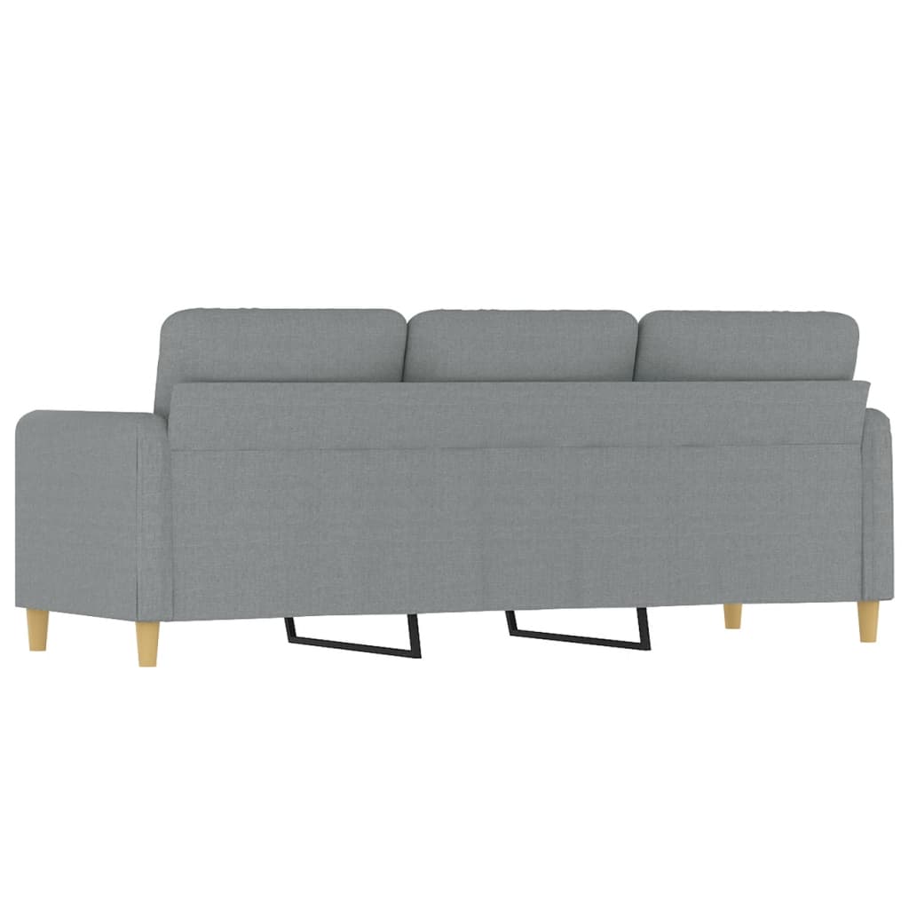 3-Seater Sofa Light Grey Fabric 180 cm