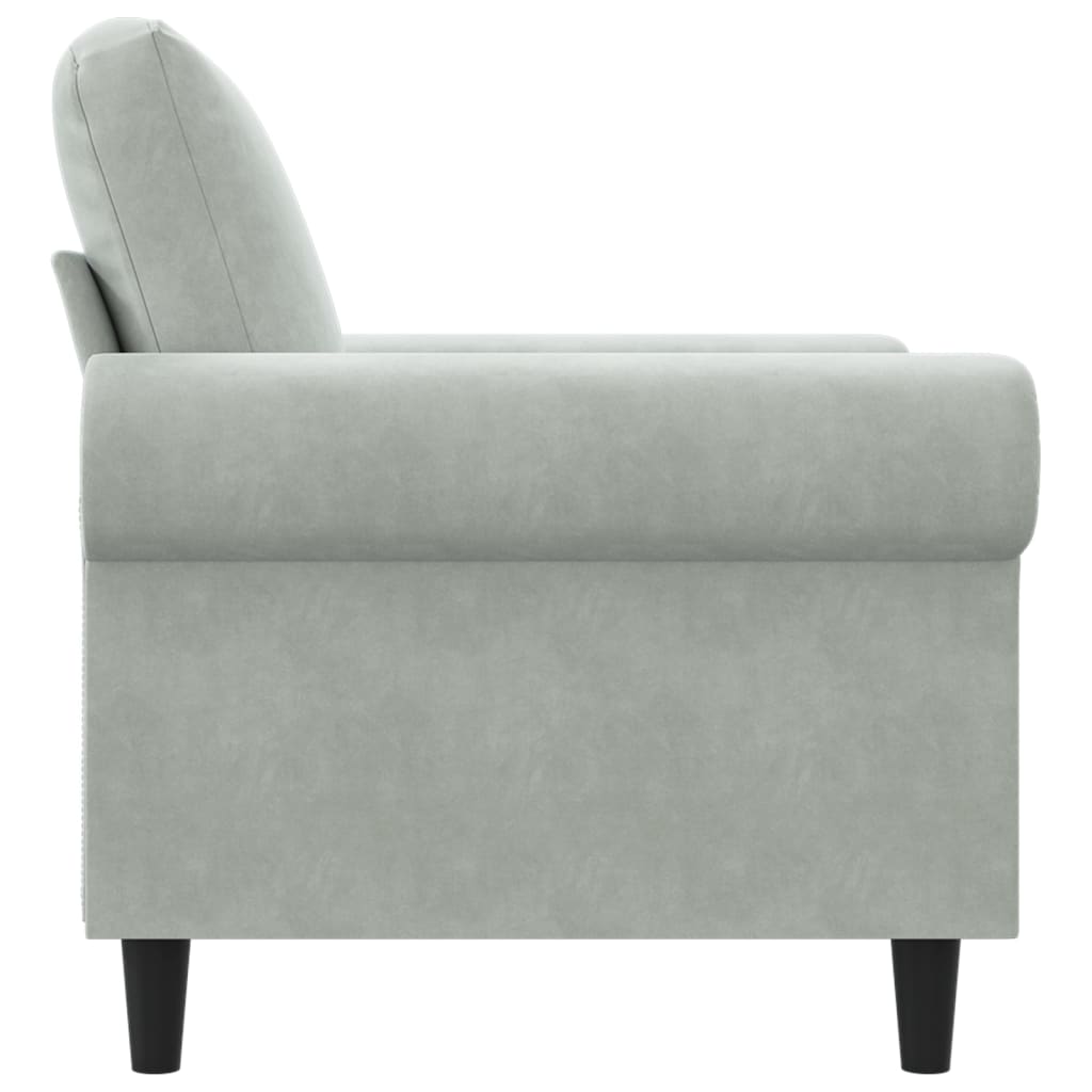 Sofa Chair Light Grey 60 cm Velvet