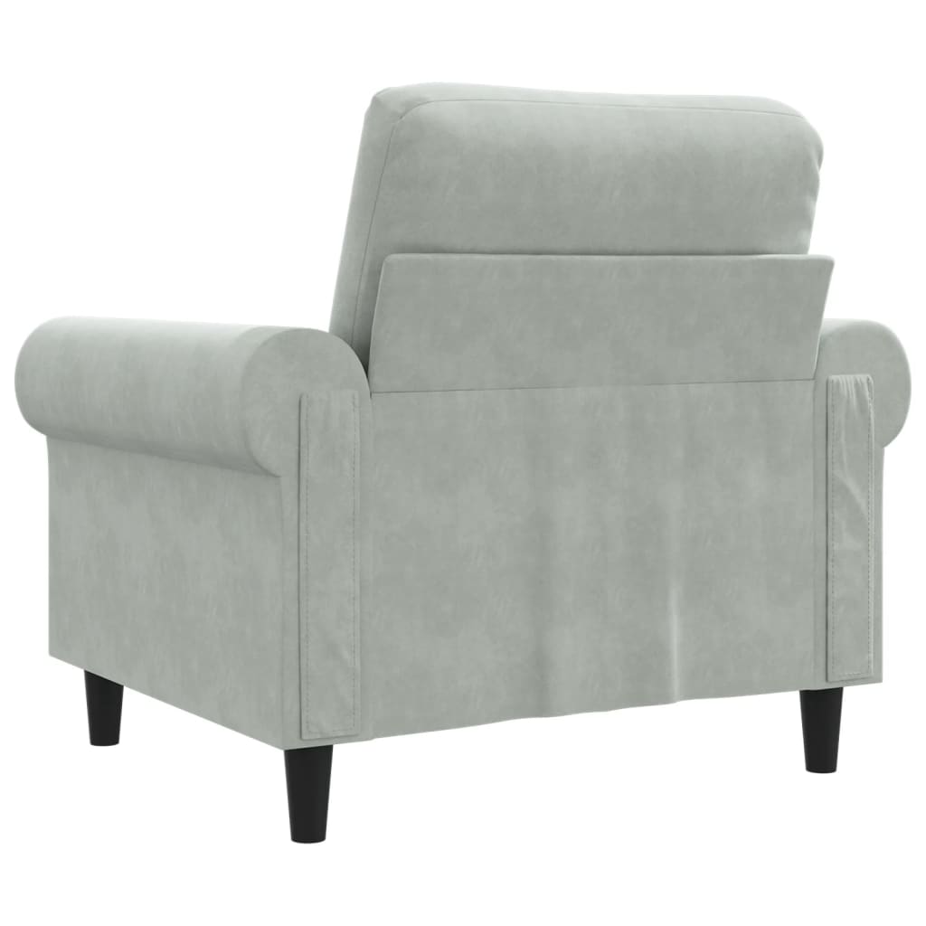 Sofa Chair Light Grey 60 cm Velvet