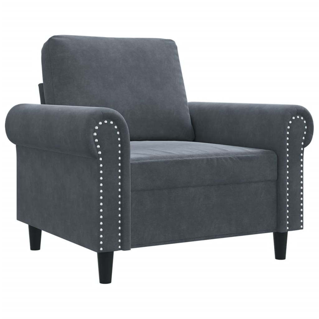 Sofa Chair Dark Grey 60 cm Velvet
