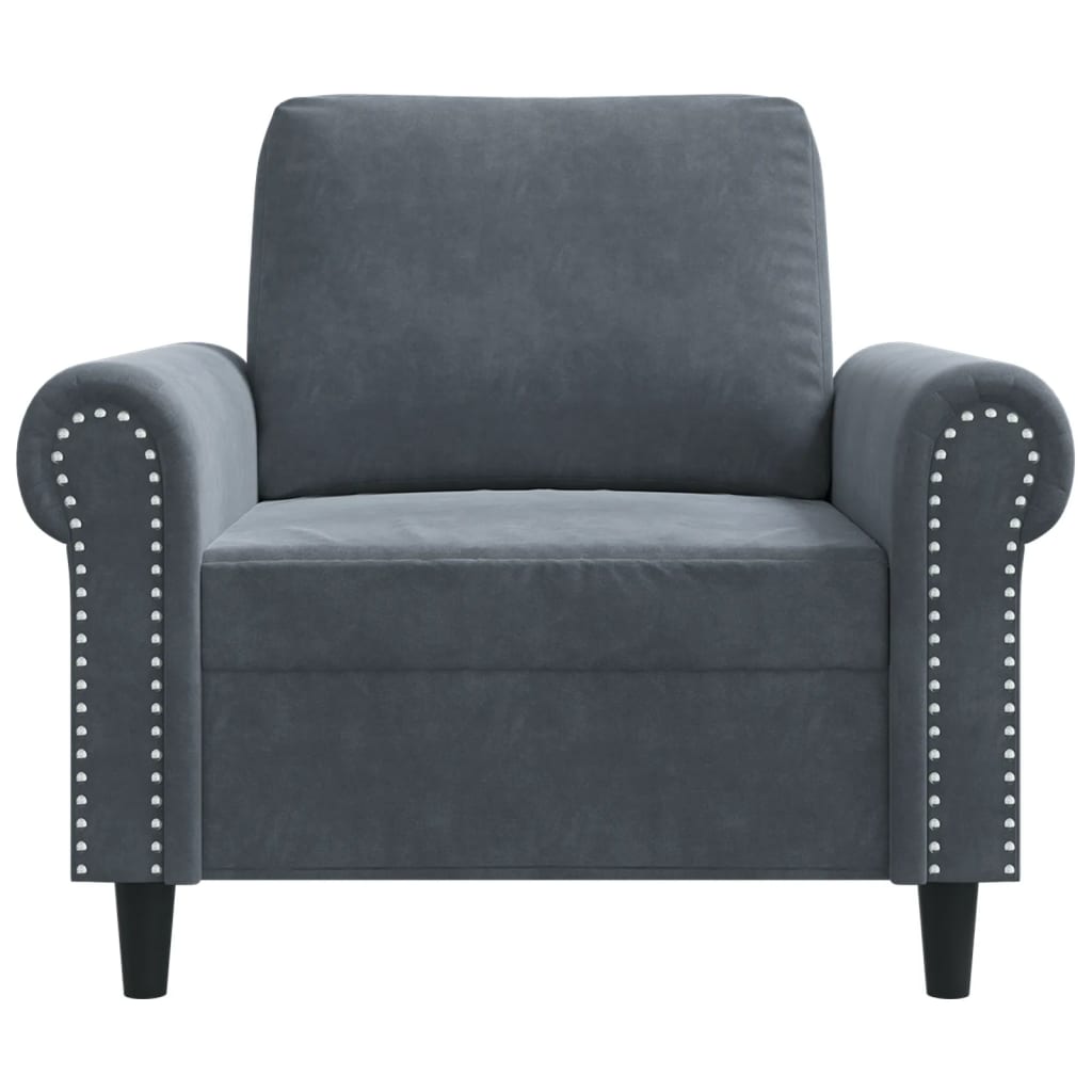 Sofa Chair Dark Grey 60 cm Velvet