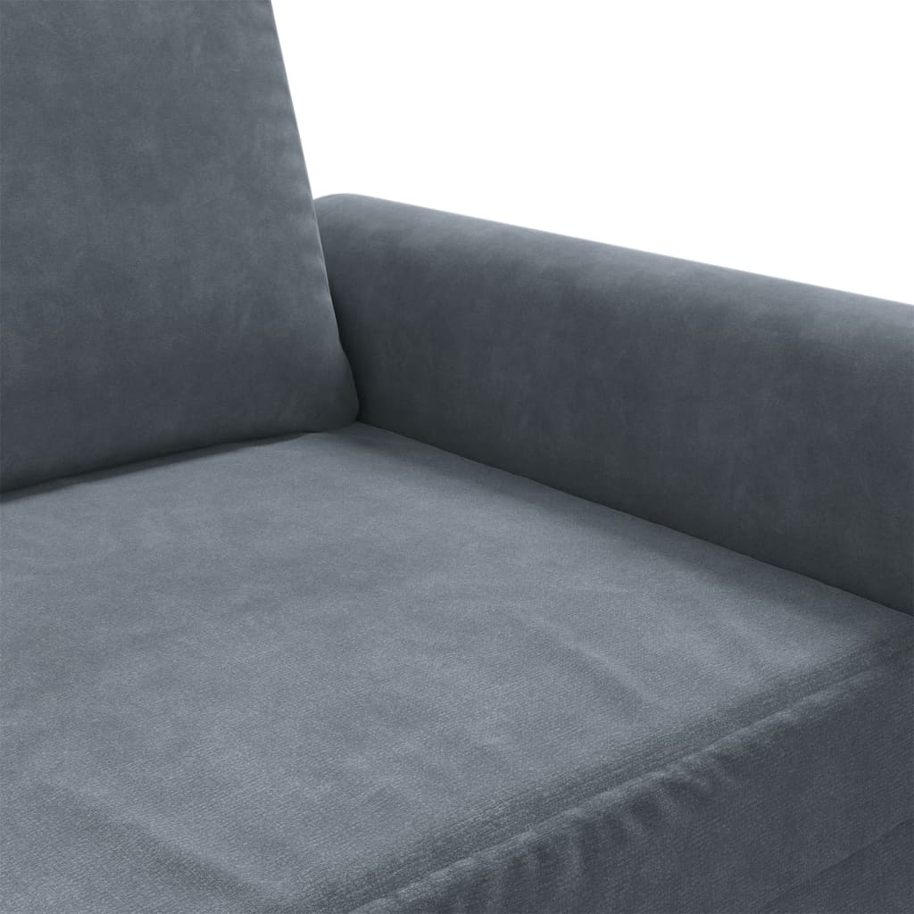 3-Seater Sofa Dark Grey 180 cm Velvet