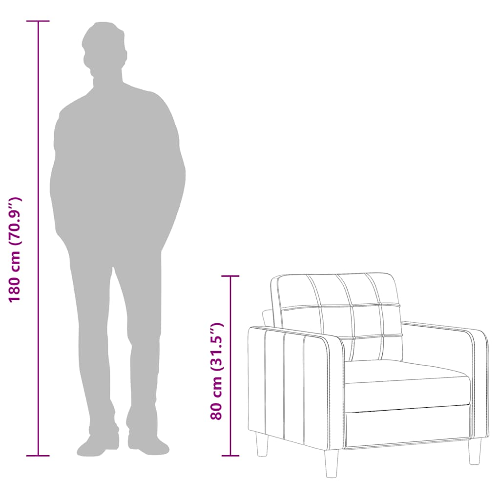 Sofa Chair Black 60 cm Fabric