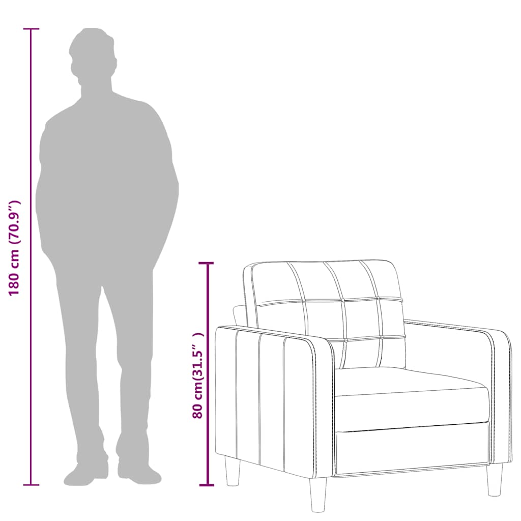 Sofa Chair Cream 60 cm Faux Leather