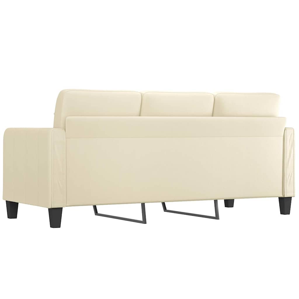 3-Seater Sofa Cream 180 cm Faux Leather