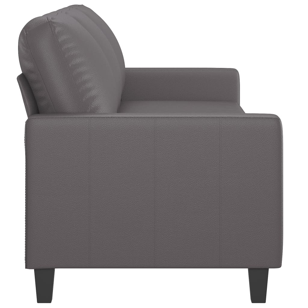 3-Seater Sofa Grey 180 cm Faux Leather