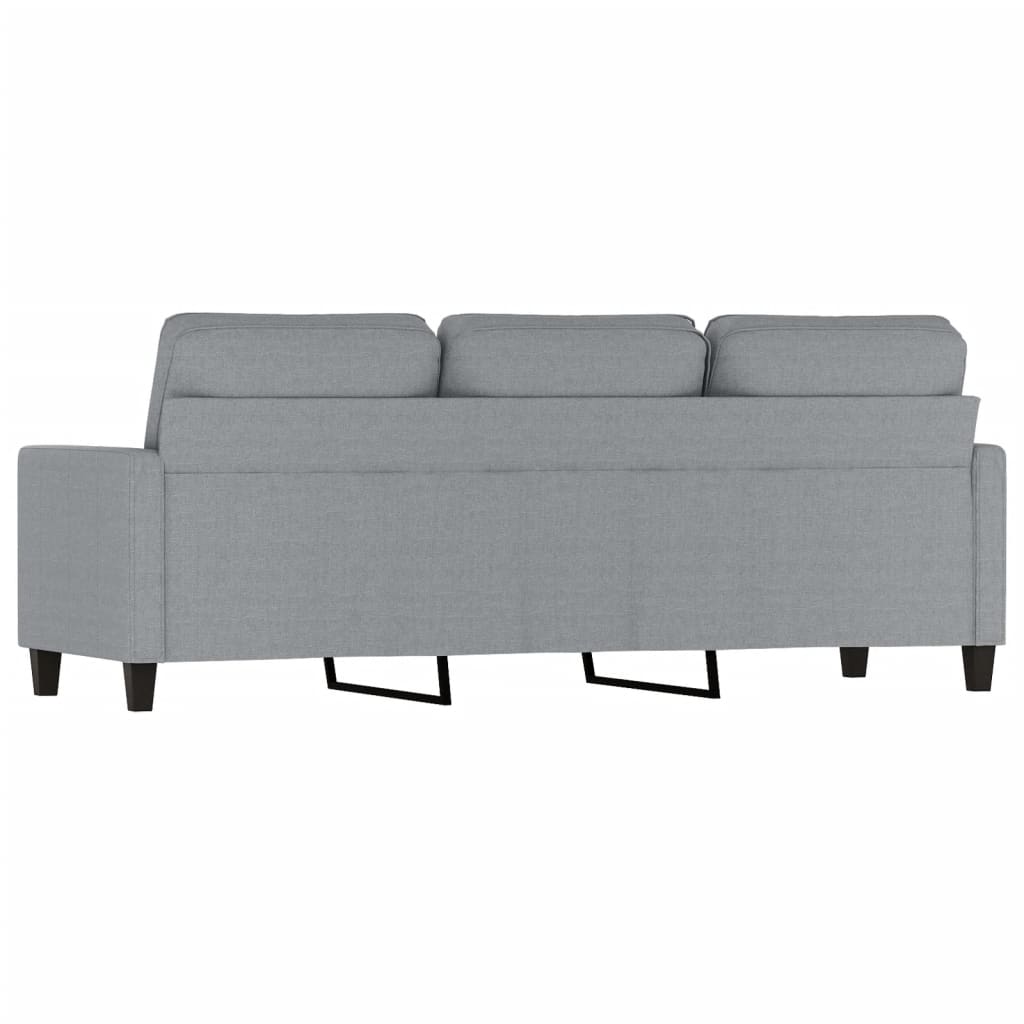 3-Seater Sofa Light Grey 180 cm Fabric