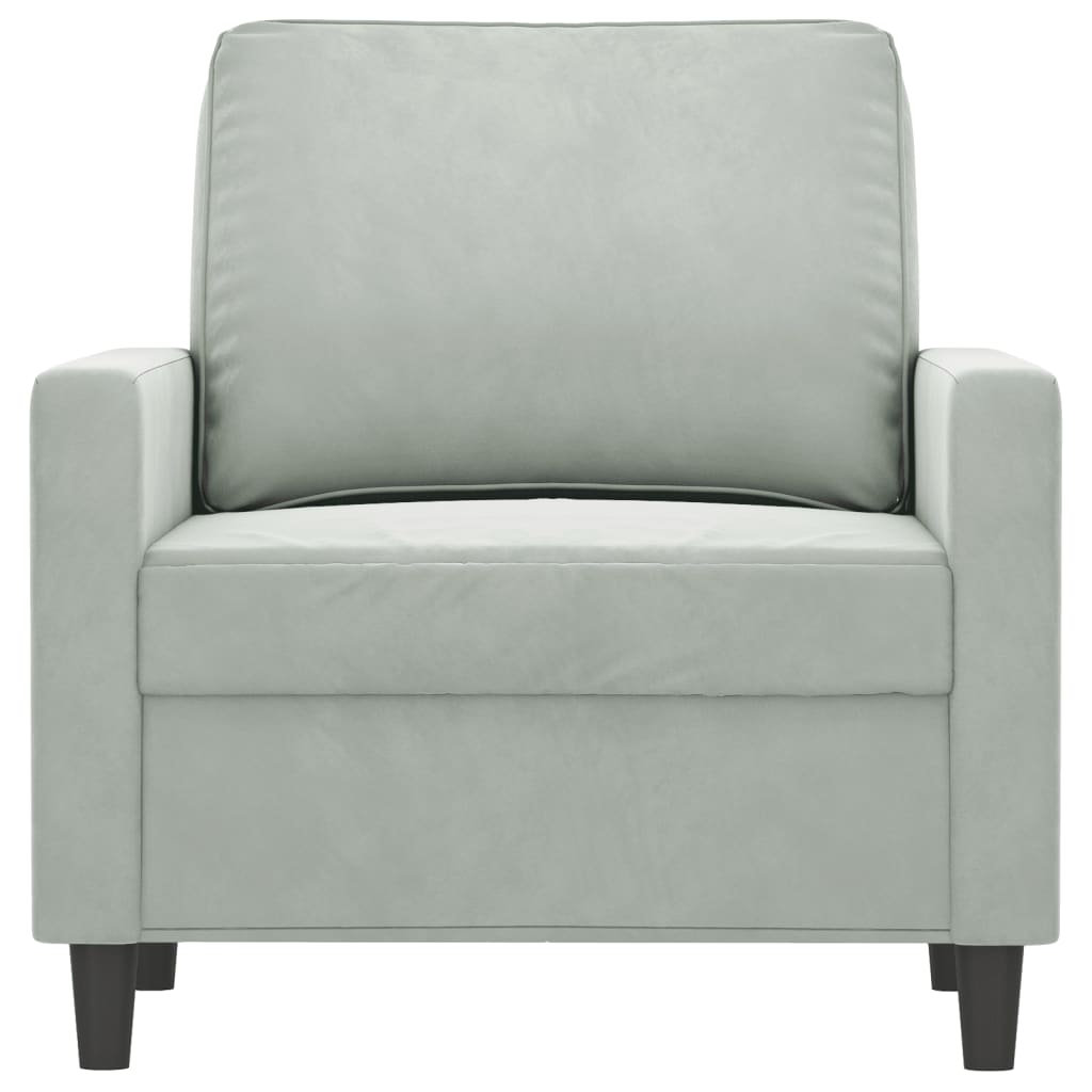 Sofa Chair Light Grey 60 cm Velvet