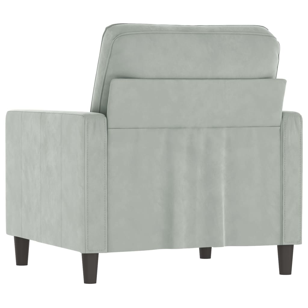 Sofa Chair Light Grey 60 cm Velvet