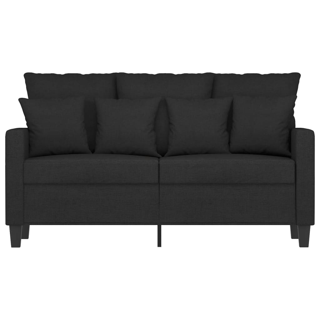 2-Seater Sofa Black 120 cm Fabric