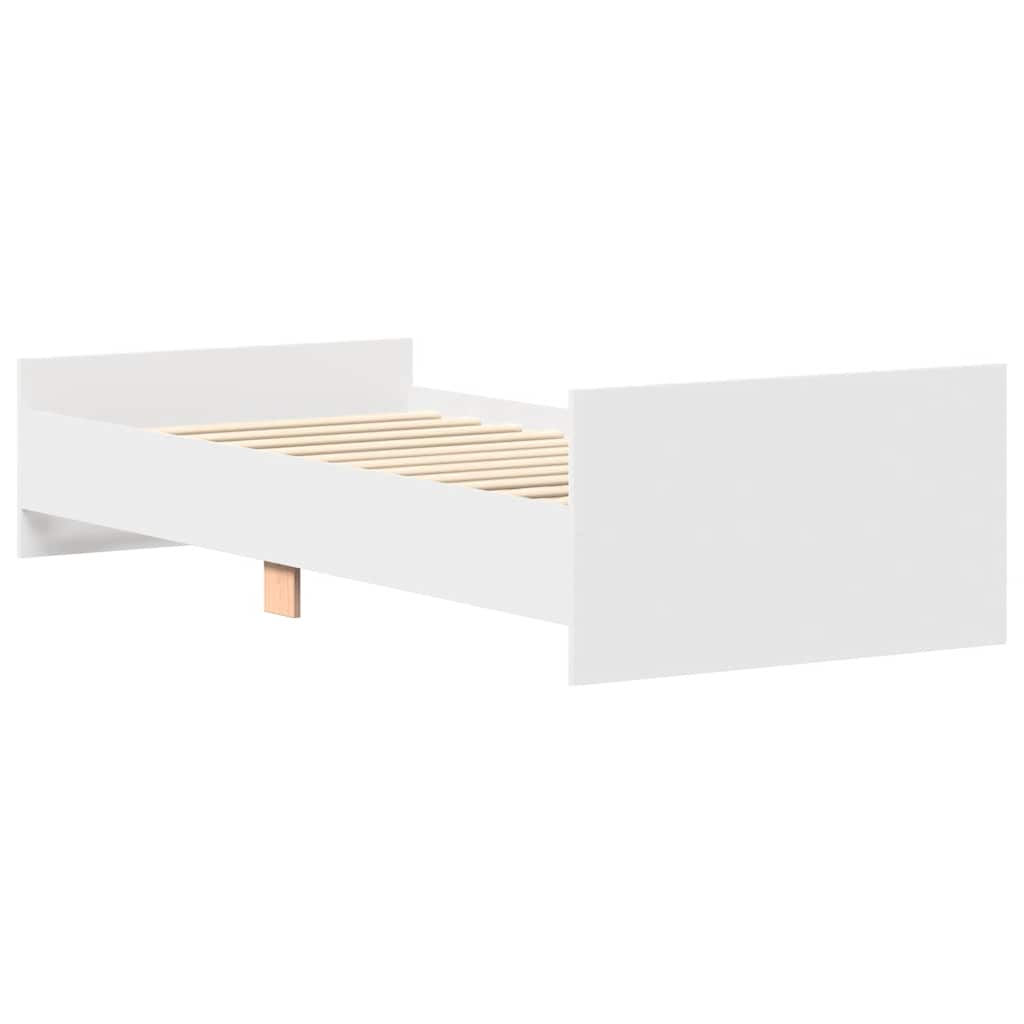 Bed Frame without Mattress White 90x190 cm Engineered Wood
