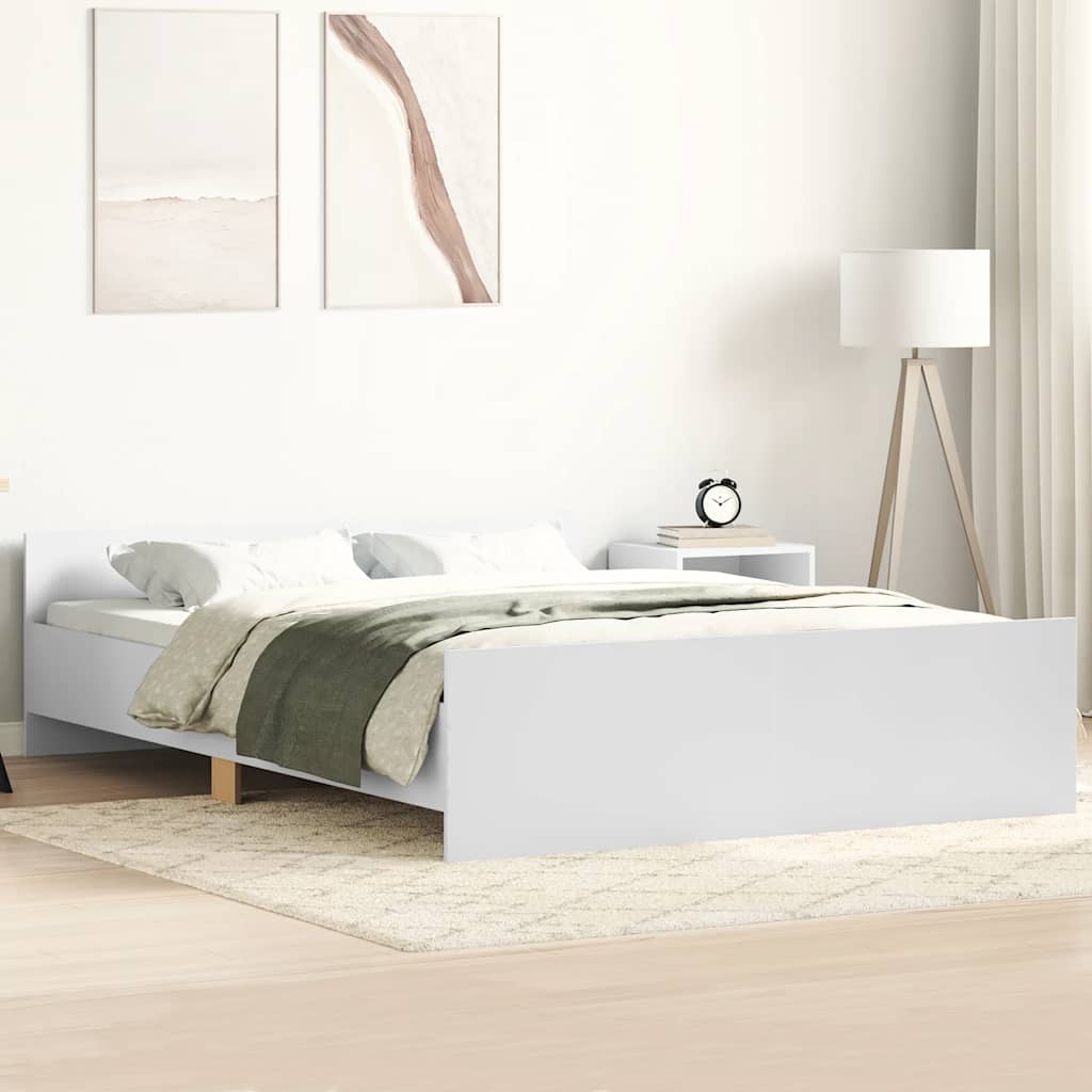 Bed Frame without Mattress White 150x200 cm