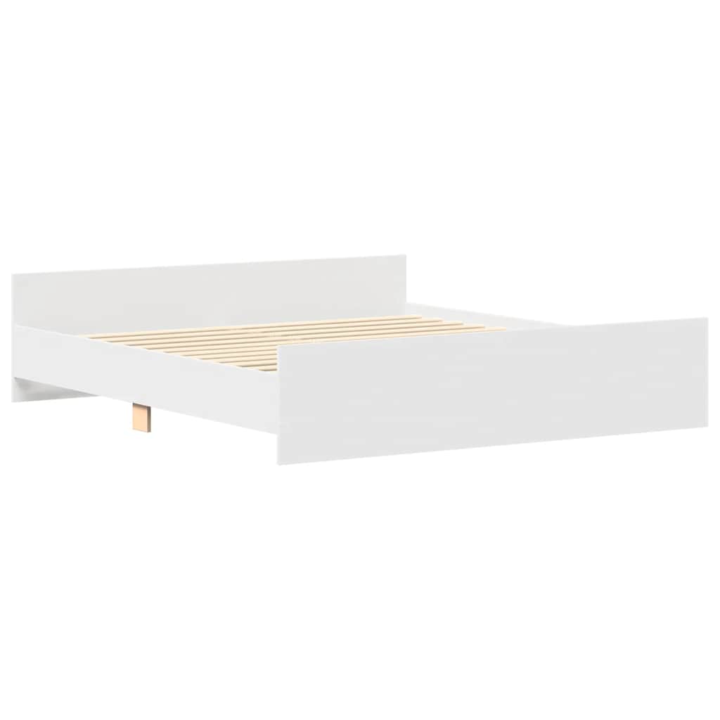 Bed Frame without Mattress White 183x203 cm King