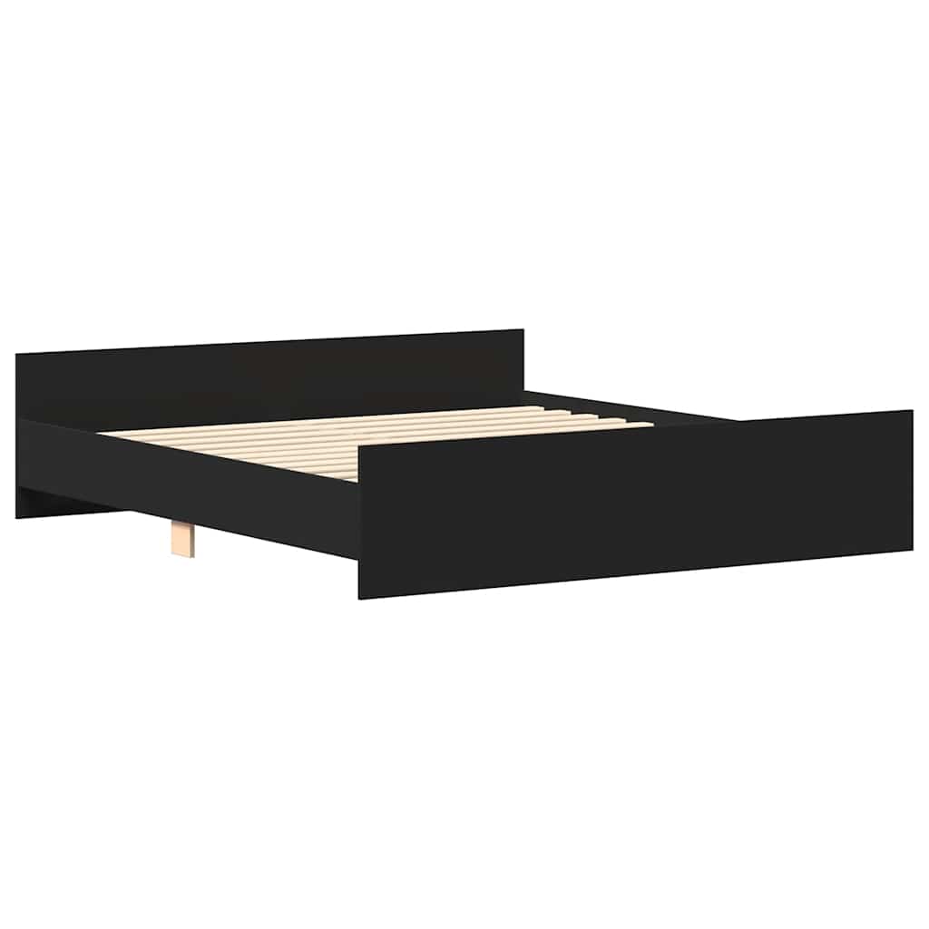 Bed Frame without Mattress Black 183x203 cm King