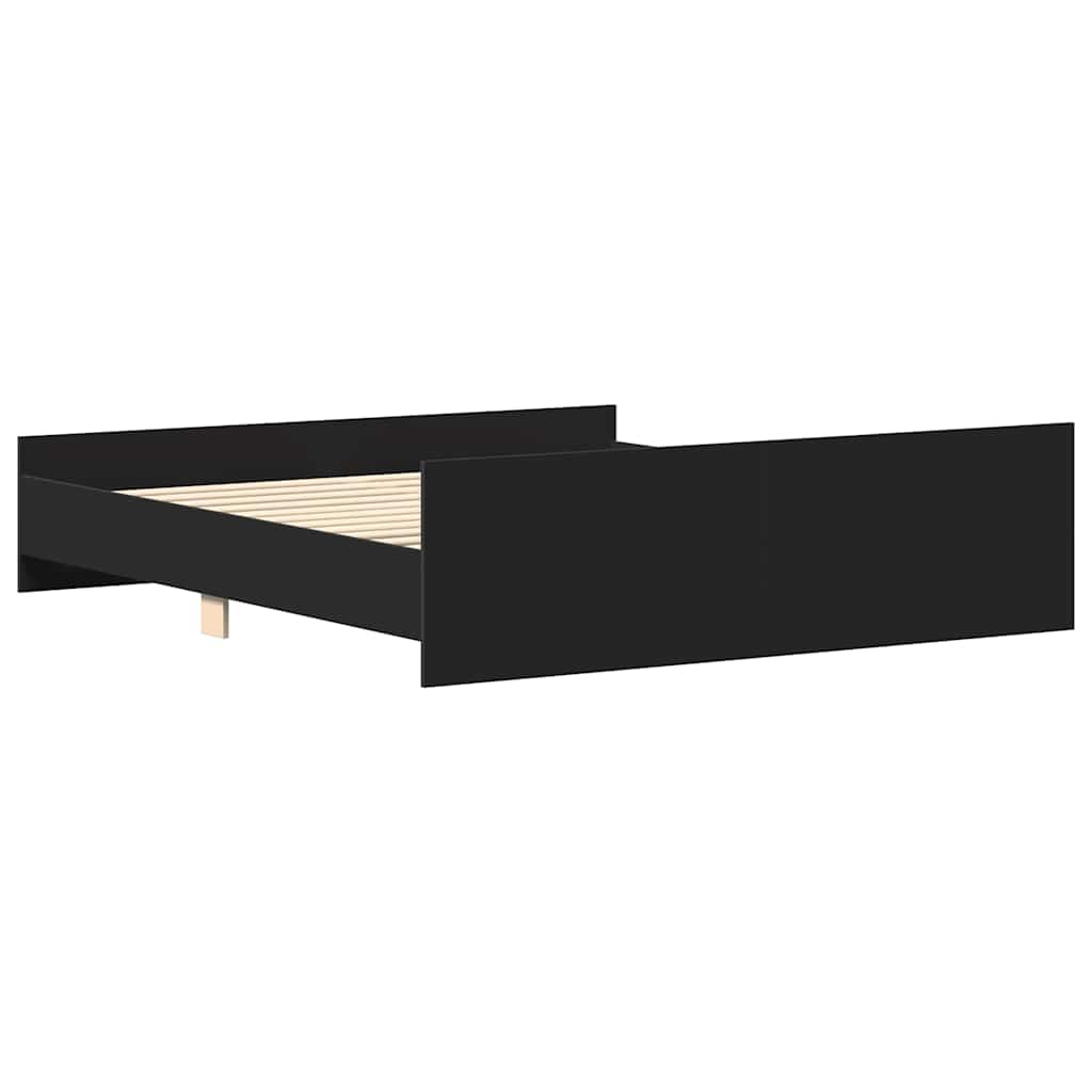 Bed Frame without Mattress Black 183x203 cm King