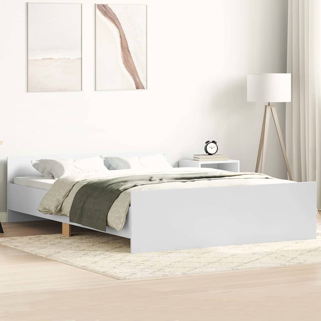 Bed Frame without Mattress White 135x190 cm