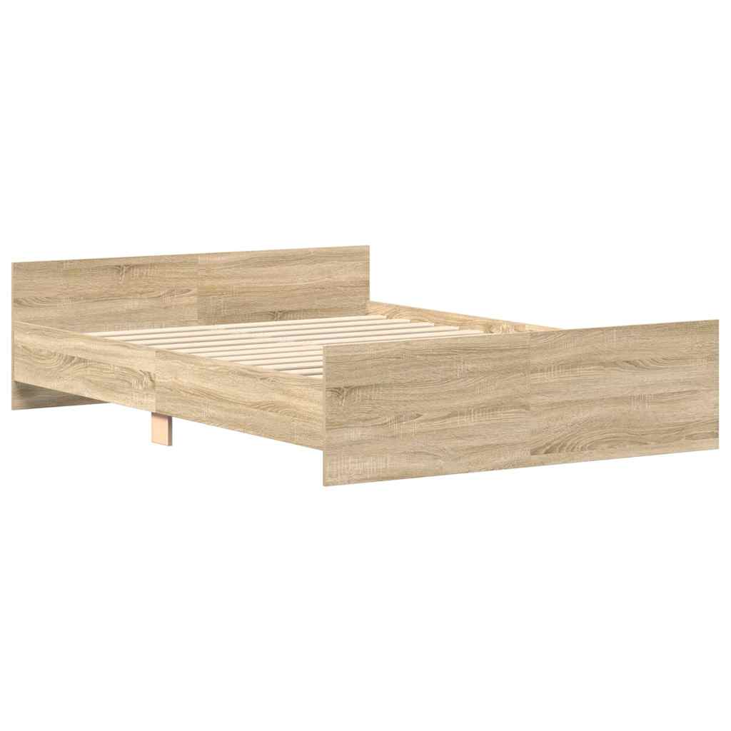 Bed Frame without Mattress Sonoma Oak 135x190 cm