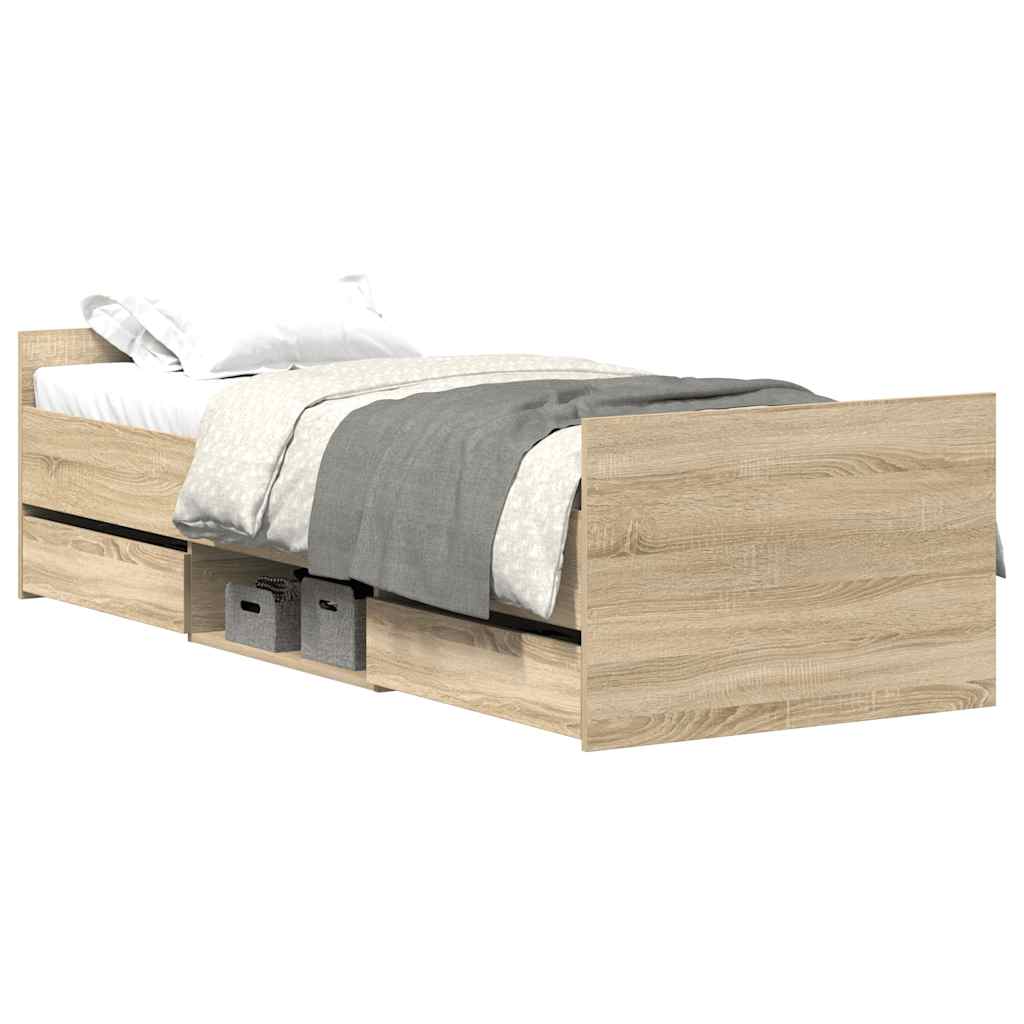 Bed Frame without Mattress Sonoma Oak 90x190 cm