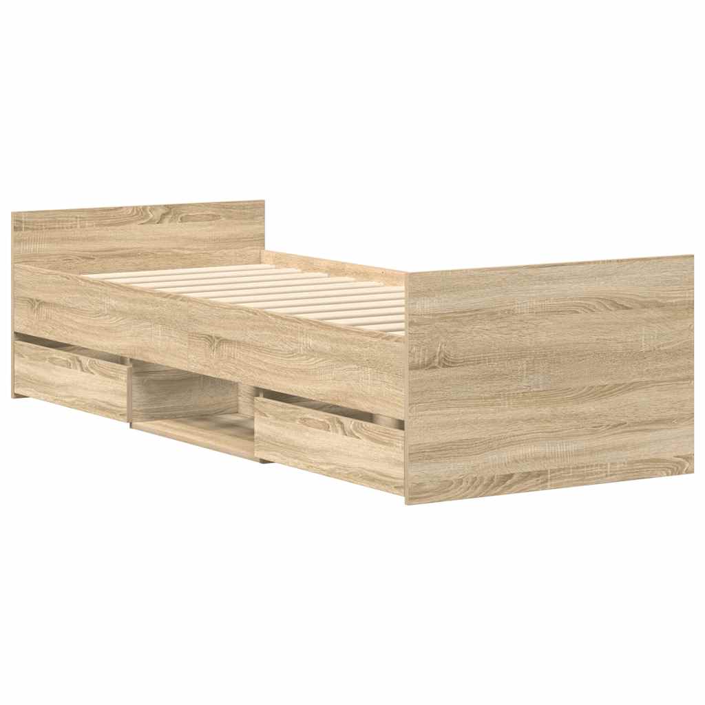 Bed Frame without Mattress Sonoma Oak 90x190 cm